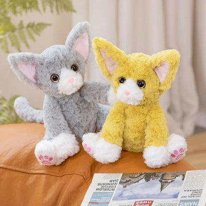 Fuzzy and colorful cat stuffed animals