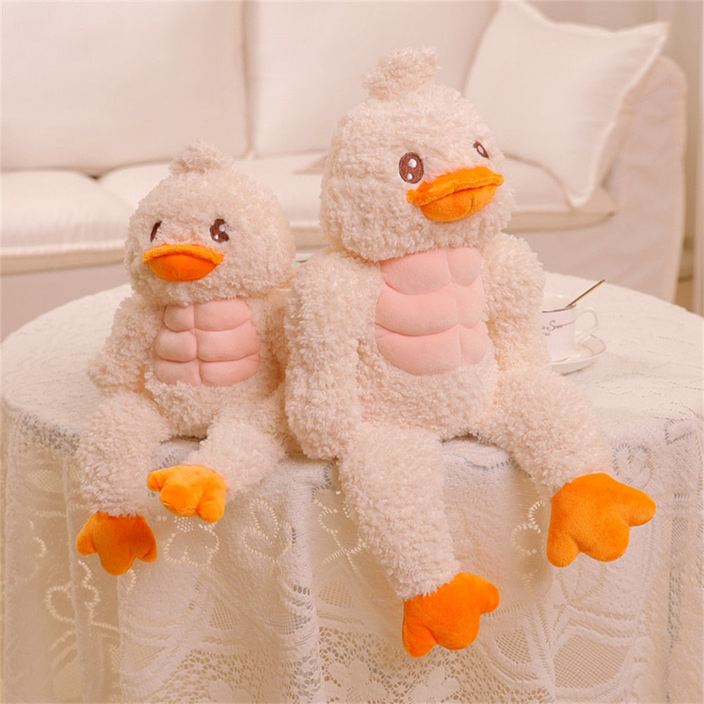 Muscular duck plush toy