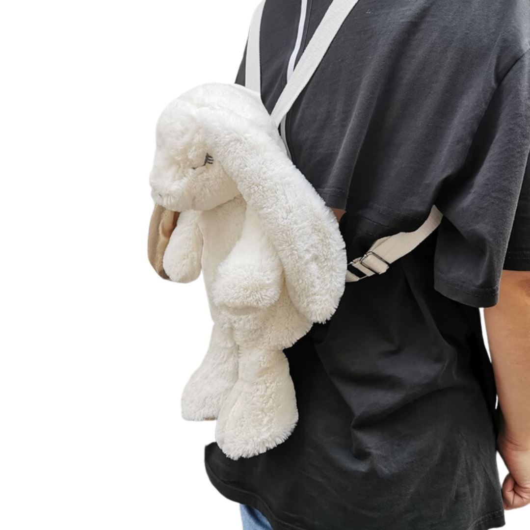 Kawaii White Rabbit Plush Backpack