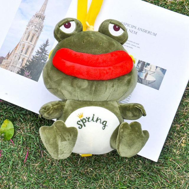 Sac à fermeture éclair pour grenouille en peluche