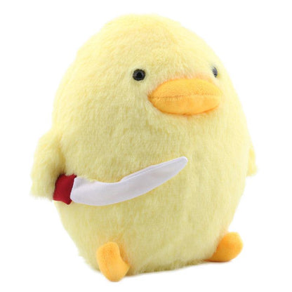 Yellow Duck Doll with Knife Ragdoll Cute Duck Plush Toy