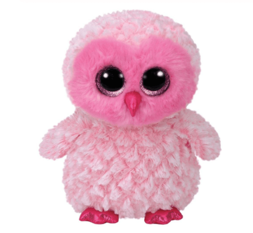 Peluche hibou rose