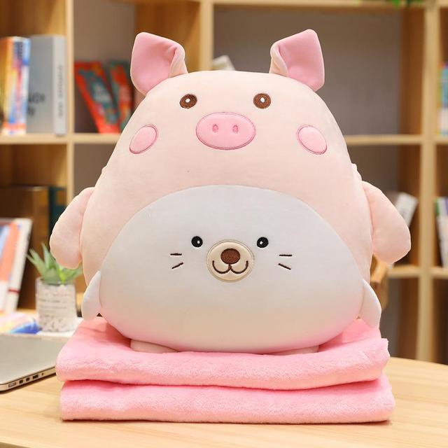 Kawaii Blanket Animals Plush Pillows