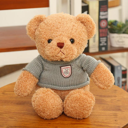 Teddy Bear with Crested Sweater in Cream and Brown