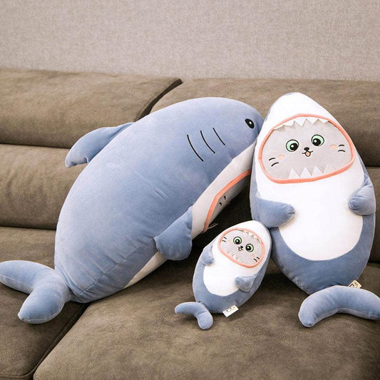 Oreiller en peluche Kawaii Cat Face Shark