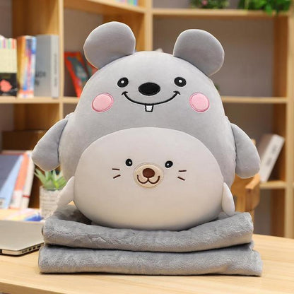 Kawaii Blanket Animals Plush Pillows