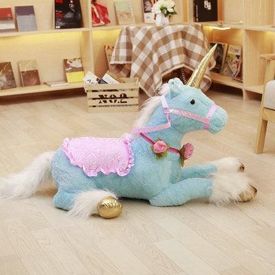 39" Large Majestic Unicorn Plush Doll with Saddle