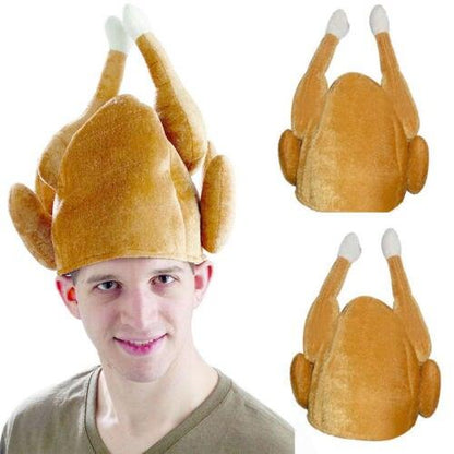 Adult Plush Christmas Turkey Hat Xmas Novelty Gag Gift