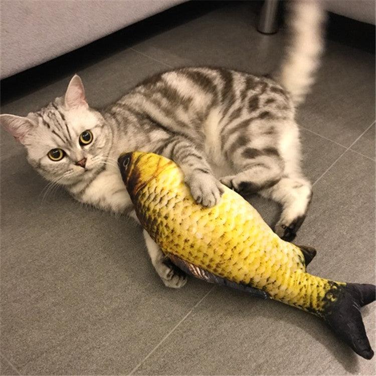 Pet simulation plush cat fish toy