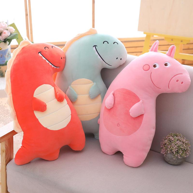 Oreillers en peluche pour animaux, dinosaures, licornes et hérissons