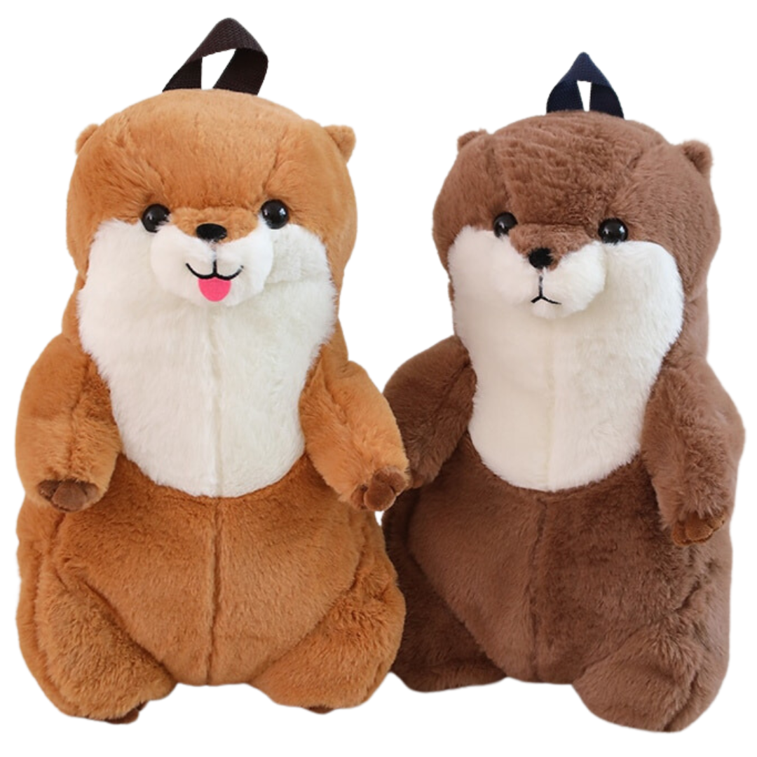 Adorable sac à dos Loutre en peluche