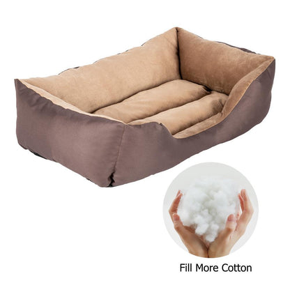 28" Grande Taille Lit de Chien Matelas Coton Marron