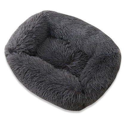 Lit carré pour chien et chat pour animaux de taille moyenne, super doux, chaud, pelucheux et confortable