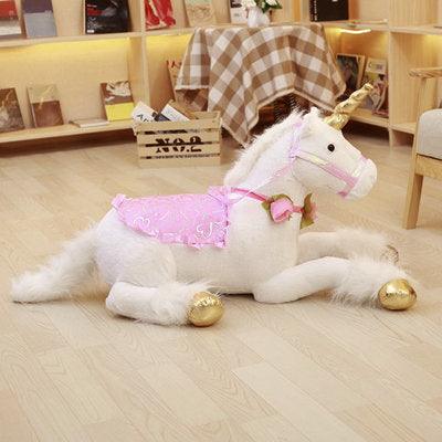 39" Large Majestic Unicorn Plush Doll with Saddle