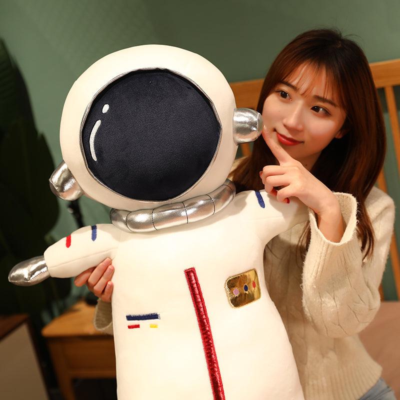 Plush Astronaut Doll with Long Stripe Pillow