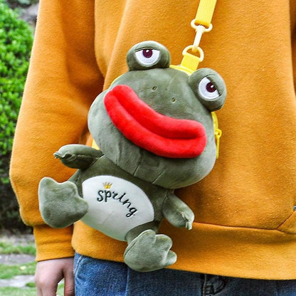 Sac à fermeture éclair pour grenouille en peluche