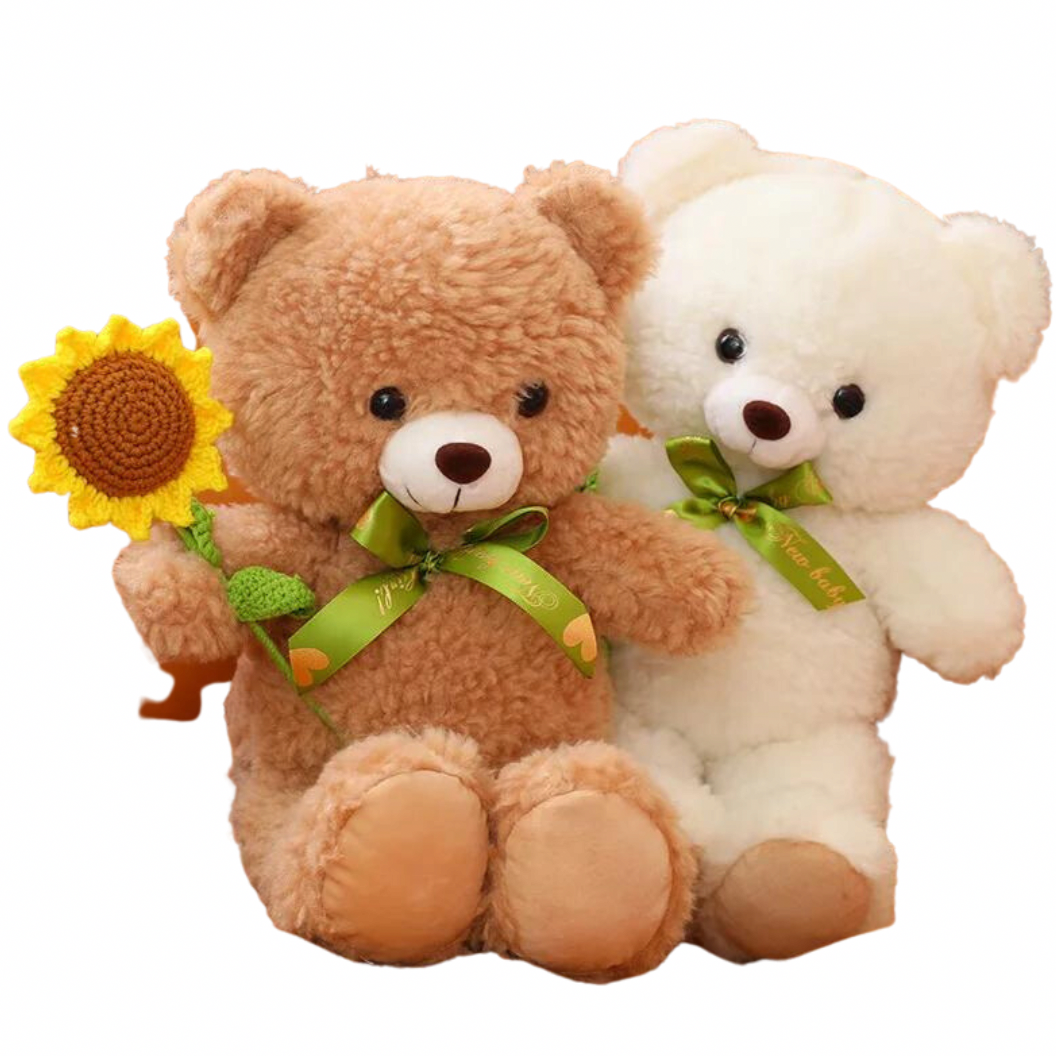 Ours en peluche amoureux des fleurs