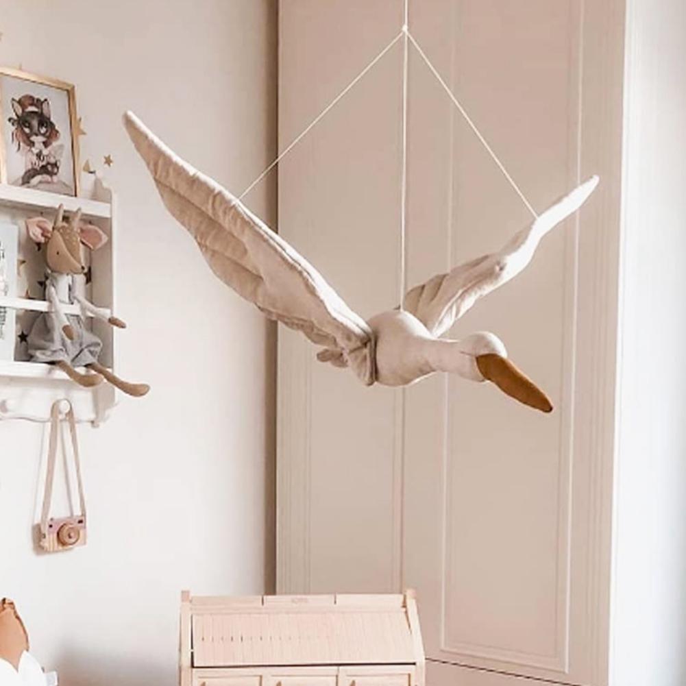 Suspension murale en coton pour poupée en peluche cygne Pendentif pour chambre d'enfant