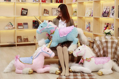 39" Large Majestic Unicorn Plush Doll with Saddle