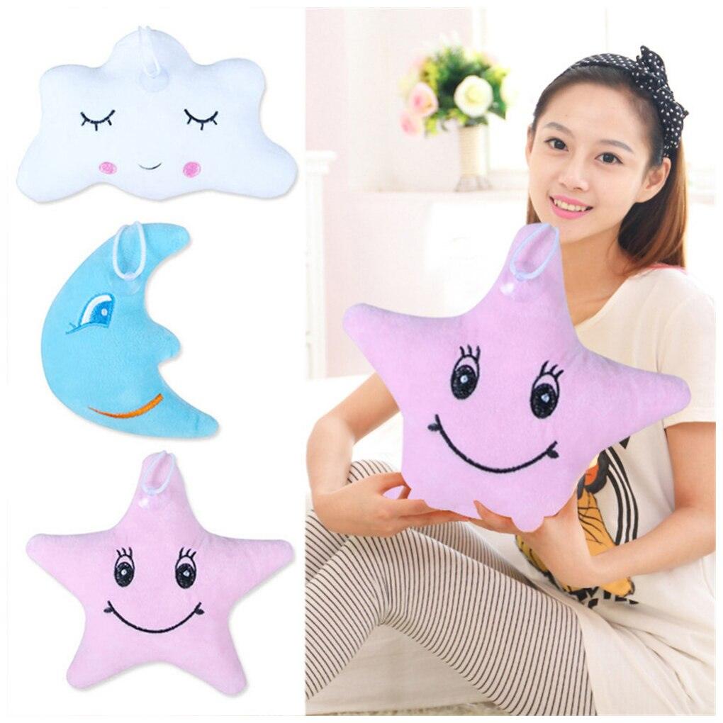 3 Couleurs Petits Oreillers Moon Star Cloud Shape Emoticon Plush Pillows