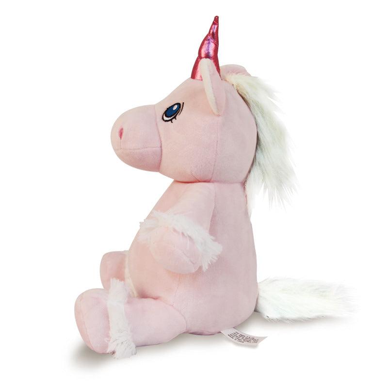 Poupée en peluche licorne rose apaisante de 12 pouces