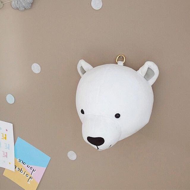 Stuffed Animal Heads Elephant Bear Deer Wall Decor for Kids Room