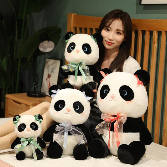 Peluches Panda à nœud Kawaii