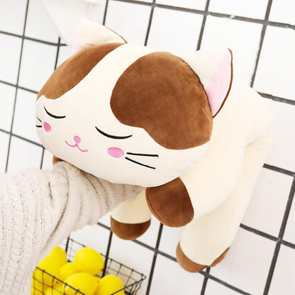 Oreiller en peluche pour chat avec duvet et coton