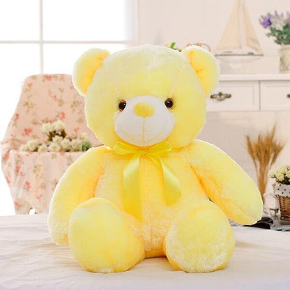 LED Luminous Teddy Bear Stuffed Animals Colorful Luminous Cushion Christmas Gift for Kids