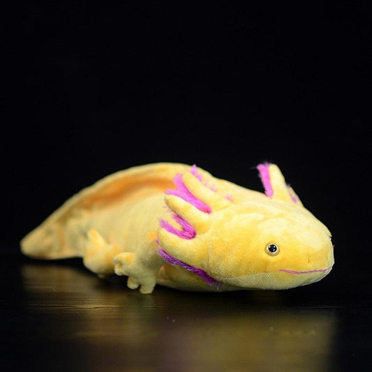 Peluche Axolotl Ambystoma Mexicanum jaune réaliste