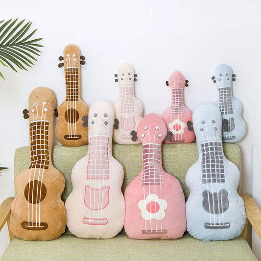 Oreiller en peluche guitare ukulélé