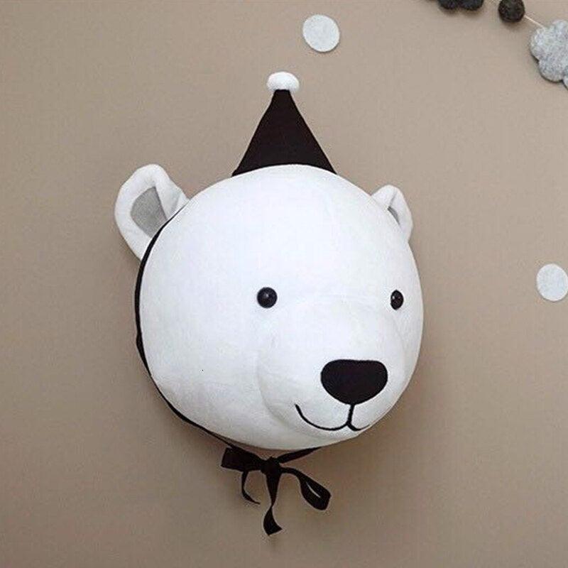 Cute Animals Elephant Head Stuffed Plush Doll Children's Room Decoration