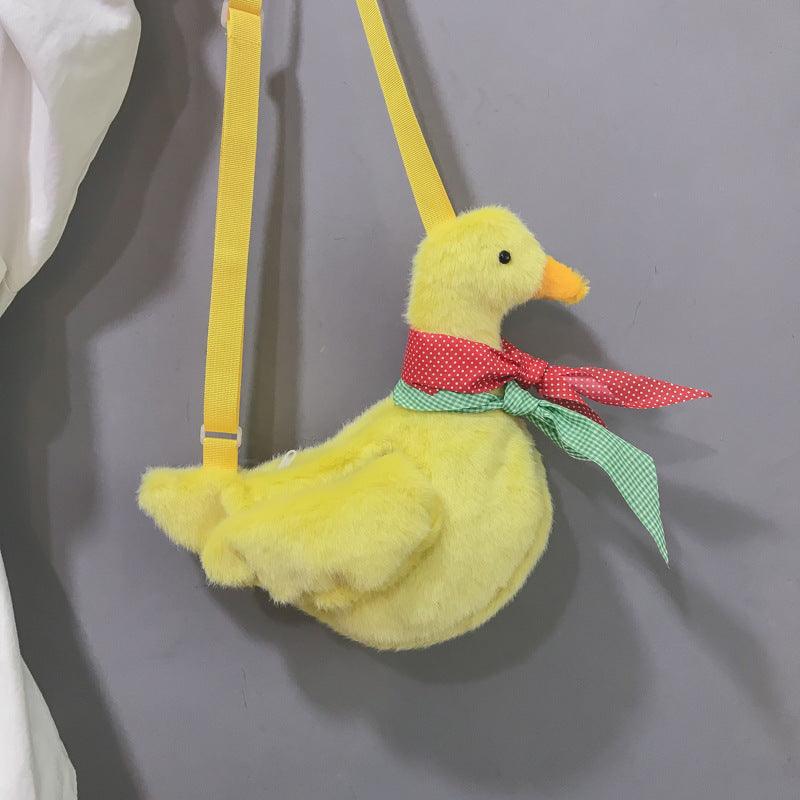 Plush duck shoulder bag