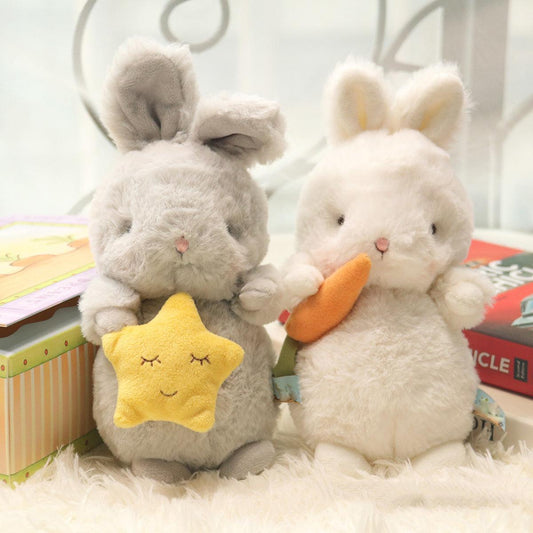 Peluches lapin pelucheux, jouets d'apaisement pour bébé en peluche