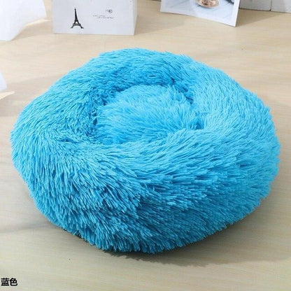 Round plush dog bed, waterproof and super soft bottom