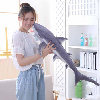 Large plush imitation shark doll