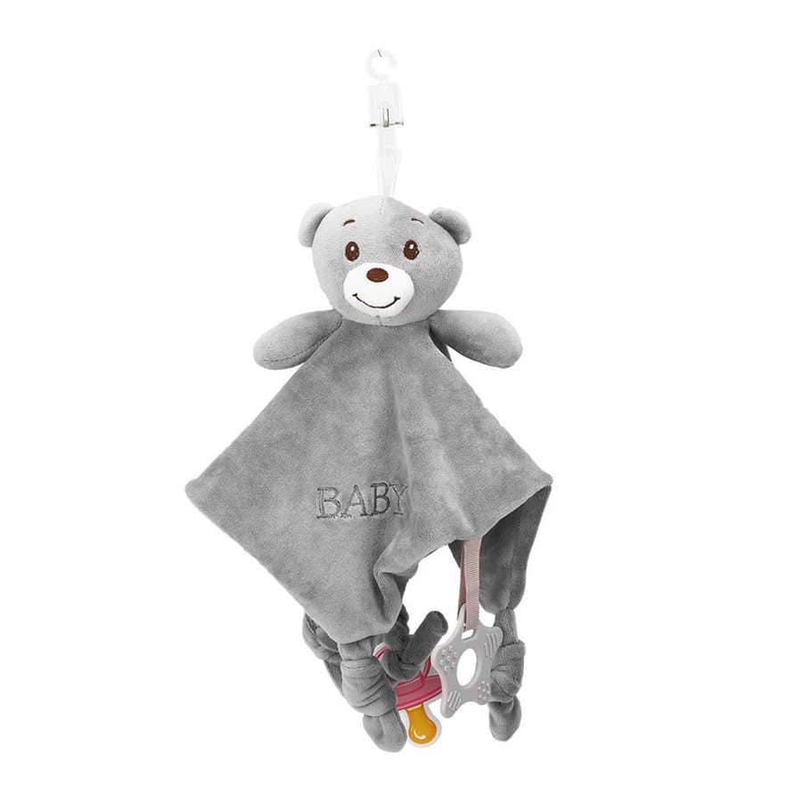 Gray Bear Baby Comforter