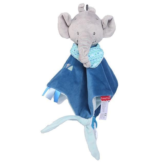 Doudou Éléphant Plat Bleu - Peluche Center | Boutique Doudou & Peluches