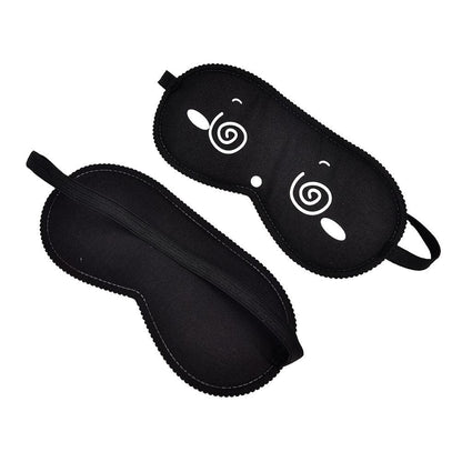 Black Sleep Mask with Cartoon Eyes