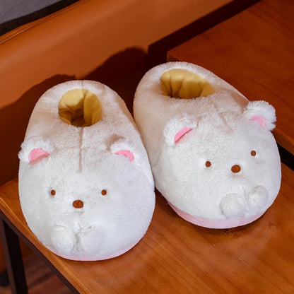 Adorables chaussons en peluche en forme d'animaux, parfaits pour les cadeaux