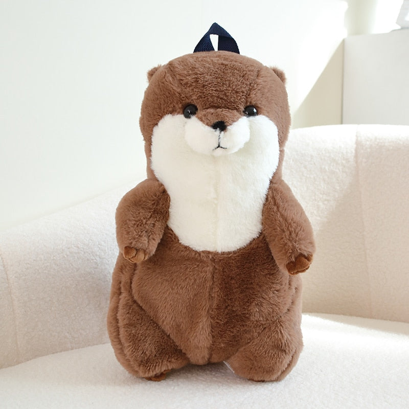 Adorable sac à dos Loutre en peluche