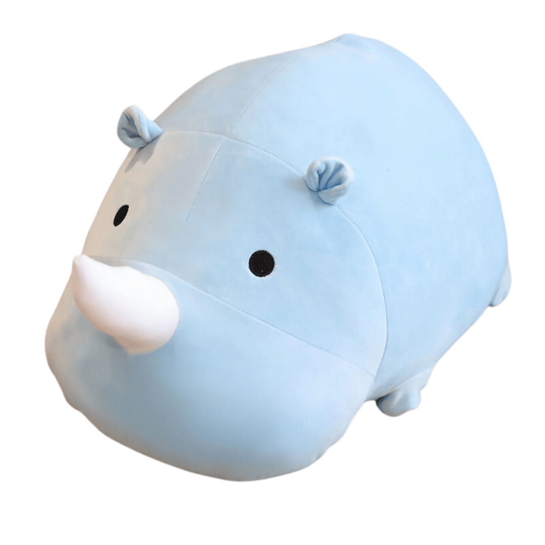 Peluche Kawaii Rhinocéros Bleu