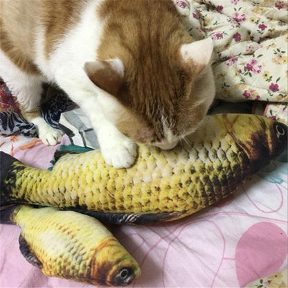 Jouet poisson chat en peluche de simulation d'animal de compagnie