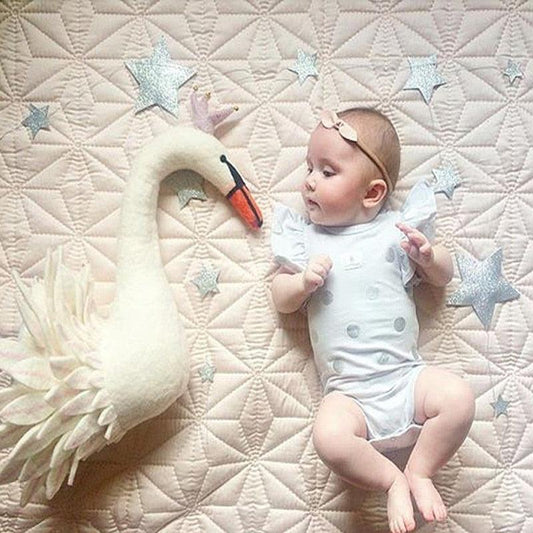 Animaux en peluche poupée cygne jouets chambre de bébé fille décoration de chambre d'enfant
