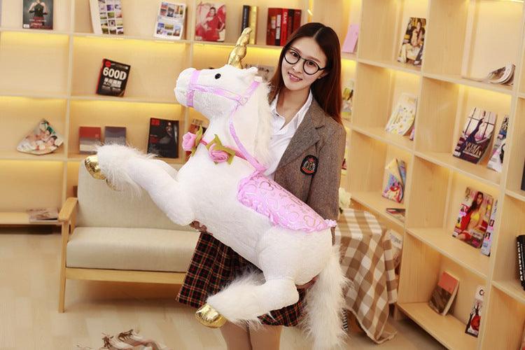 39" Large Majestic Unicorn Plush Doll with Saddle