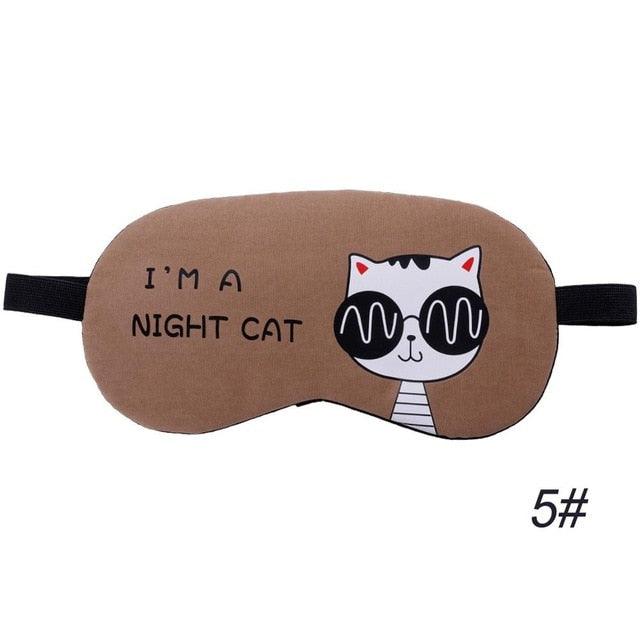 Masque de sommeil de voyage en forme de chat mignon