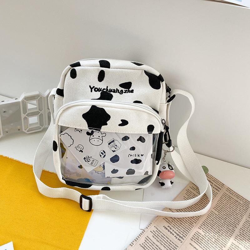 Small Clear Canvas Purse with Cute and Funny Cow Card
