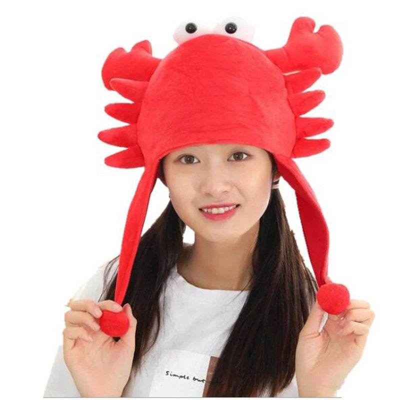 Chapeau en peluche crabe excentrique