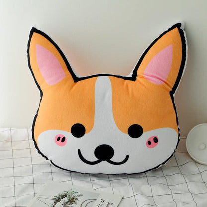 Oreiller en peluche pour chien Corgi, Shiba Inu, Husky, Schnauzer