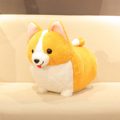 Poupée Corgi à cœur de pêche Jouet en peluche chien Corgi